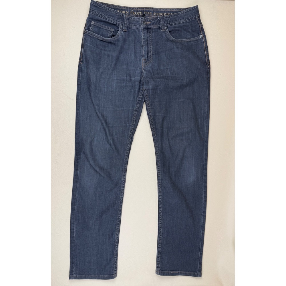 prAna 32x32 Slim Fit Jeans Casual Outdoor Cotton Blend Dark Wash Denim